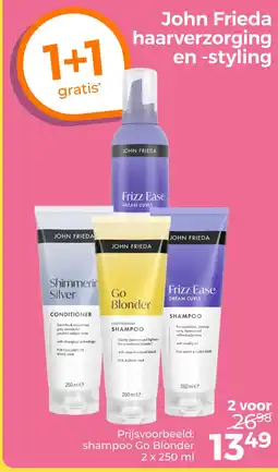 Trekpleister John Frieda haarverzorging en -styling aanbieding