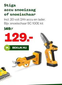 Welkoop Stiga accu snoeizaag of snoeischaar aanbieding