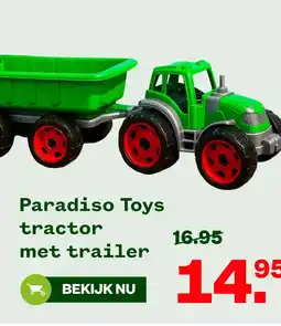 Welkoop Paradiso Toys tractor met trailer aanbieding