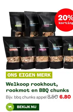 Welkoop Welkoop rookhout, rookmot en BBQ chunks aanbieding