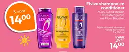 Trekpleister Elvive shampoo en conditioner M.u.v. Bond Repair, Ultimate Glycolic en Fiber Booster. aanbieding