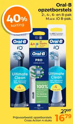 Trekpleister Oral-B opzetborstels 2-, 4-, 6- en 8-pak M.u.v. iO 8-pak. aanbieding