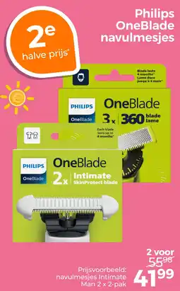 Trekpleister Philips OneBlade navulmesjes aanbieding