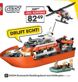 Top1Toys LEGO City Exploration 60504 Kustwacht Reddingsboot Met Helikopter aanbieding