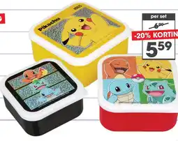 Top1Toys Snackbox Pokemon set van 3 aanbieding