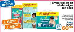 Trekpleister Pampers luiers en luierbroekjes big pack aanbieding