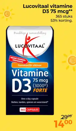 Trekpleister Lucovitaal vitamine D3 75 mcg aanbieding