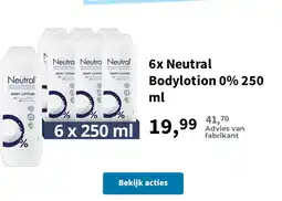 Plein.nl 6x Neutral Bodylotion 0% 250 ml aanbieding