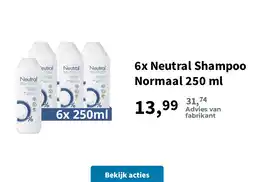 Plein.nl 6x Neutral Shampoo Normaal 250 ml aanbieding
