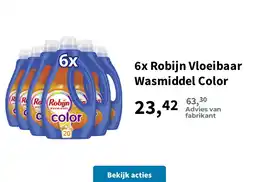 Plein.nl 6x Robijn Vloeibaar Wasmiddel Color aanbieding