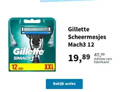 Plein.nl Gillette Scheermesjes Mach3 12 aanbieding