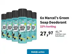 Plein.nl 6x Marcel's Green Soap Deodorant aanbieding