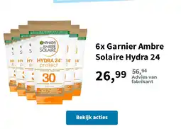 Plein.nl 6x Garnier Ambre Solaire Hydra 24 aanbieding