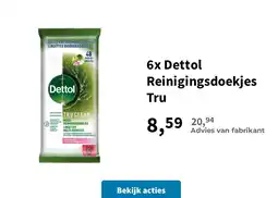 Plein.nl 6x Dettol Reinigingsdoekjes Tru aanbieding