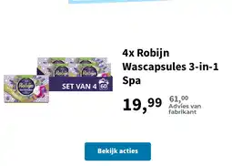 Plein.nl 4x Robijn Wascapsules 3-in-1 Spa aanbieding