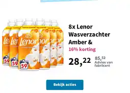 Plein.nl 8x Lenor Wasverzachter Amber & aanbieding