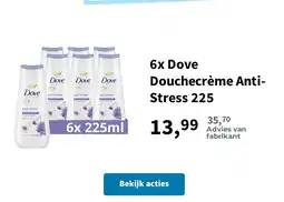 Plein.nl 6x Dove Douchecrème Anti-Stress 225 aanbieding