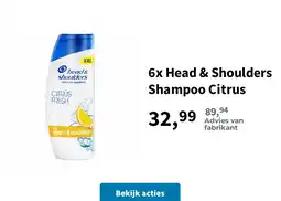 Plein.nl 6x Head & Shoulders Shampoo Citrus aanbieding