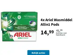 Plein.nl 4x Ariel Wasmiddel Allin1 Pods aanbieding