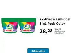 Plein.nl 2x Ariel Wasmiddel 3in1 Pods Color aanbieding