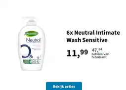 Plein.nl 6x Neutral Intimate Wash Sensitive aanbieding