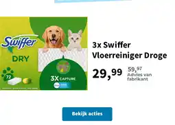 Plein.nl 3x Swiffer Vloerreiniger Droge aanbieding