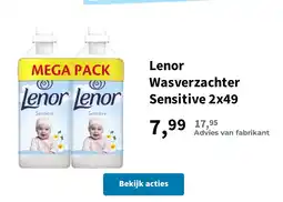 Plein.nl Lenor Wasverzachter Sensitive 2x49 aanbieding