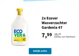 Plein.nl 2x Ecover Wasverzachter Gardenia 47 aanbieding