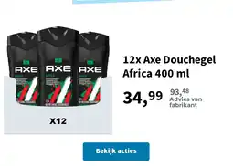 Plein.nl 12x Axe Douchegel Africa 400 ml aanbieding