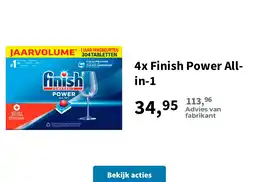 Plein.nl 4x Finish Power All-in-1 aanbieding
