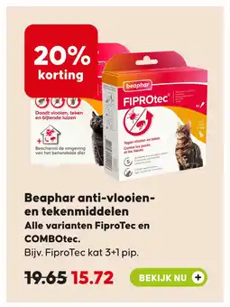 Pets Place Beaphar anti-vlooien- en tekenmiddelen Alle varianten FiproTec en COMBOtec. aanbieding