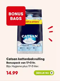 Pets Place Catsan kattenbakvulling Bonuspack van 17+3 ltr. aanbieding