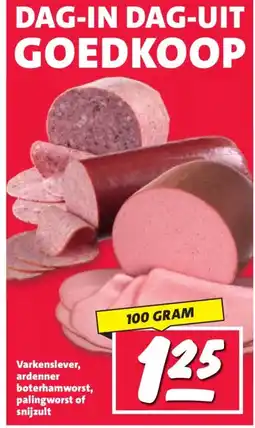 Nettorama Varkenslever, ardenner boterhamworst, palingworst of snijzult aanbieding