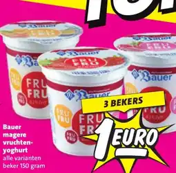 Nettorama Bauer magere vruchten- yoghurt aanbieding