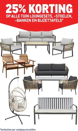 Makro OP ALLE TUIN LOUNGESETS, -STOELEN, -BANKEN EN BIJZETTAFELS* aanbieding