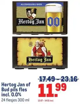 Makro Hertog Jan of Bud pils fles incl. 0.0% aanbieding