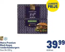 Makro Metro Premium Black Angus runderhamburgers aanbieding
