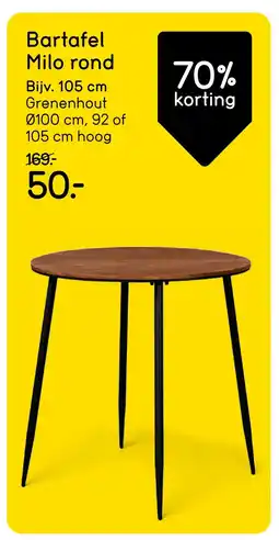 Leen Bakker Bekijk bartafel Milo rond aanbieding