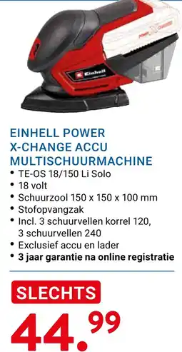 Kluswijs EINHELL POWER X-CHANGE ACCU MULTISCHUURMACHINE aanbieding