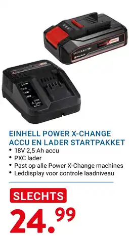 Kluswijs EINHELL POWER X-CHANGE ACCU EN LADER STARTPAKKET aanbieding