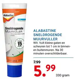 Kluswijs ALABASTINE SNELDROGENDE MUURVULLER aanbieding