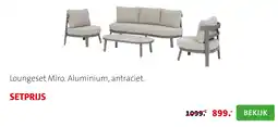 Intratuin Loungeset Miro. Aluminium, antraciet. aanbieding