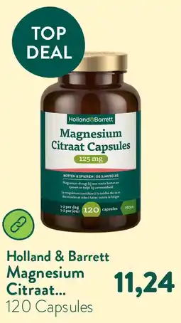Holland & Barrett Magnesium Citraat Capsules 125mg aanbieding