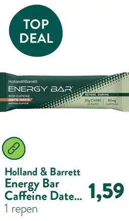 Holland & Barrett Energy Bar Caffeine Date Oats - 48g aanbieding