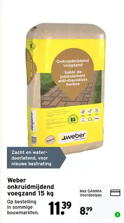 GAMMA Weber onkruidmijdend voegzand 15 kg aanbieding