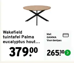 GAMMA Wakefield tuintafel Palma eucalyptus hout ø 140 cm aanbieding