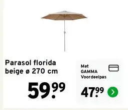 GAMMA Parasol florida beige ø 270 cm aanbieding