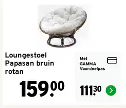 GAMMA Loungestoel Papasan bruin rotan aanbieding