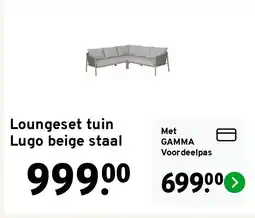 GAMMA Loungeset tuin Lugo beige staal aanbieding