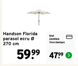 GAMMA Handson Florida parasol ecru Ø 270 cm aanbieding